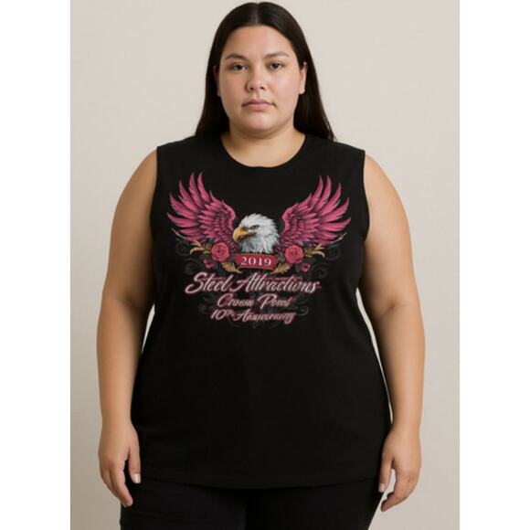 Street Vibrations 2019 Sleeveless Tank Dress Biker Graphic Lace-Up Back 3XL - Picture 2 of 9